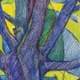 Baum violett, Tuschefeder/Farbstift, 91, 19x24