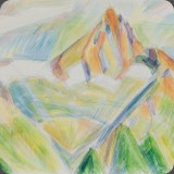 Bietschhorn von Moosalp, Ei-Tempera, 86, 37x24