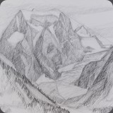 Arolla Mt. Colon, Bleistift, 84, 39x31