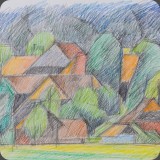 Herzwil, Bleistift/Farbstift, 85, 31x24