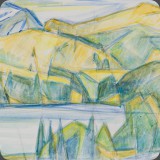 Arnensee mit Diablerets, Ei-Tempera, 91, 32x23