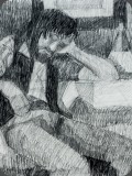 Mann schlafend, Bleistift, 85, 30x25