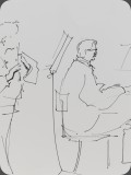 Flöte und Piano, Tuschefeder, 2000, 42x30
