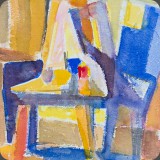Stilleben auf Stuhl, Aquarell, 86, 20x29