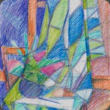 Stilleben abstrakt, Farbstift, 91, 20x28