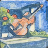 Violine dunkel, Gouache, 82, 36x26