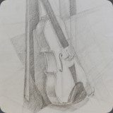 Violine, Bleistift, 84, 30x35