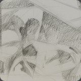 Fuchsschädel abstrakt, Bleistift, 86, 33x25