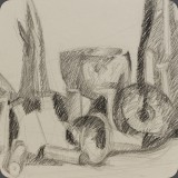Jagdstilleben, Bleistift, 85, 32x25