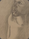 Akt Afro, Bleistift, 84, 22x48